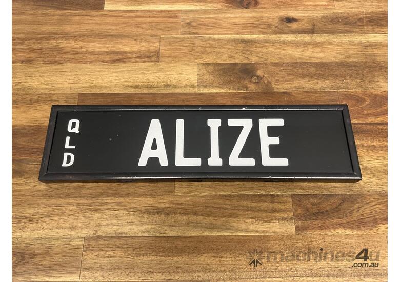 caption QLD Personalised Number Plate - ‘ALIZE’