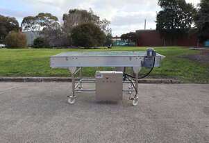 Stainless Steel Motorised Chain Link Belt Conveyor - 2.5m Long