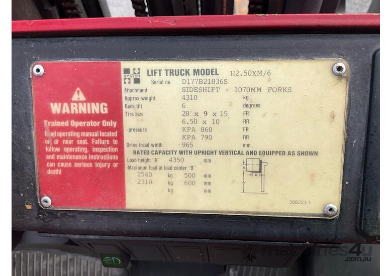 Hyster H2.50XM/6 Forklift (Container Mast)