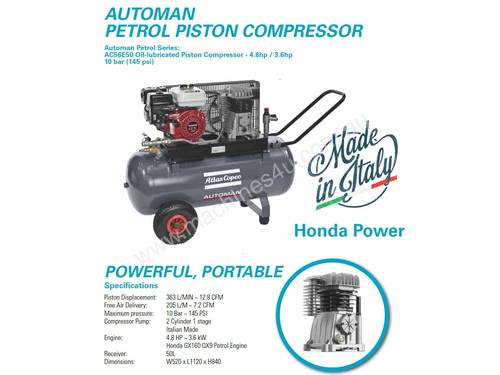 Atlas Copco Honda Powered Petrol Air Compressor 5.