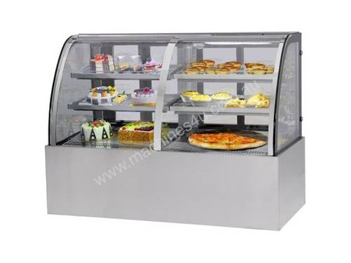 F.E.D. CG150FA/FE-2XB Curved Front Glass Dual Chilled & Heated Display Cabinet