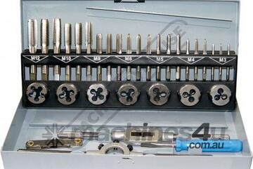 Metric HSS Tap & Die Set - 32 Piece M3, M4, M5, M6, M8, M10, M12 Taps & Dies