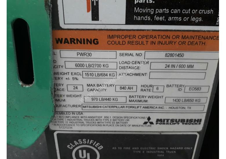 caption Mitsubishi PWR30 electric pallet mover