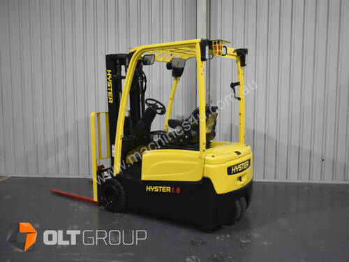Hyster 3 Wheel Electric Forklift 1.8 Tonne 4600mm Container Mast Low Hours Current Model