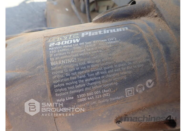 Used GMC 2400W 355MM METAL CUT OFF SAW Cut Off Saw in , Listed on