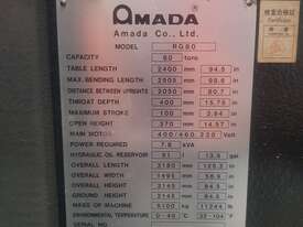 Used Amada RG-80 3 axis Press Brake - picture1' - Click to enlarge