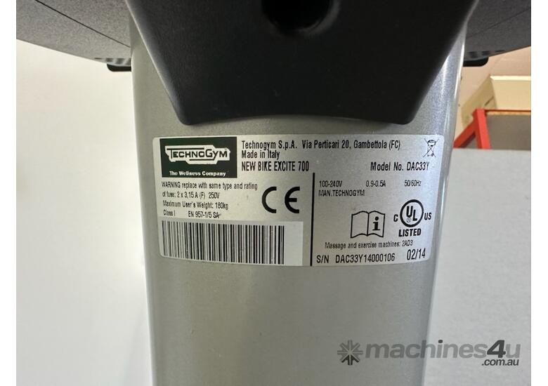 New TECHONOGYM Technogym Excite 700 Upright Exercise Bike Racking