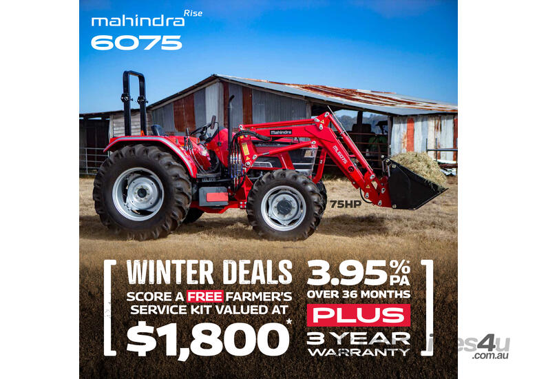 caption 2024 Mahindra 75HP 4WD Tractor with Front End Loader