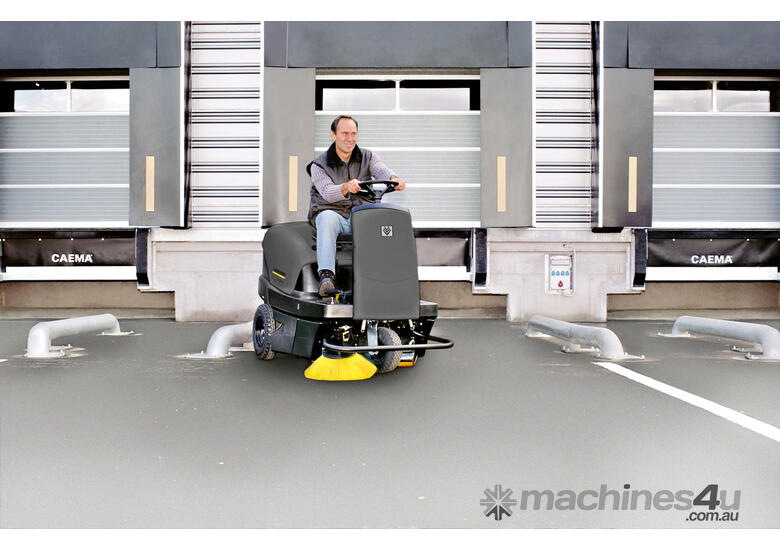 caption Karcher KM 100/100 R P Ride-On Floor and Vacuum Sweeper