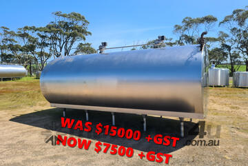 STAINLESS STEEL TANK, MILK VAT 11900lt