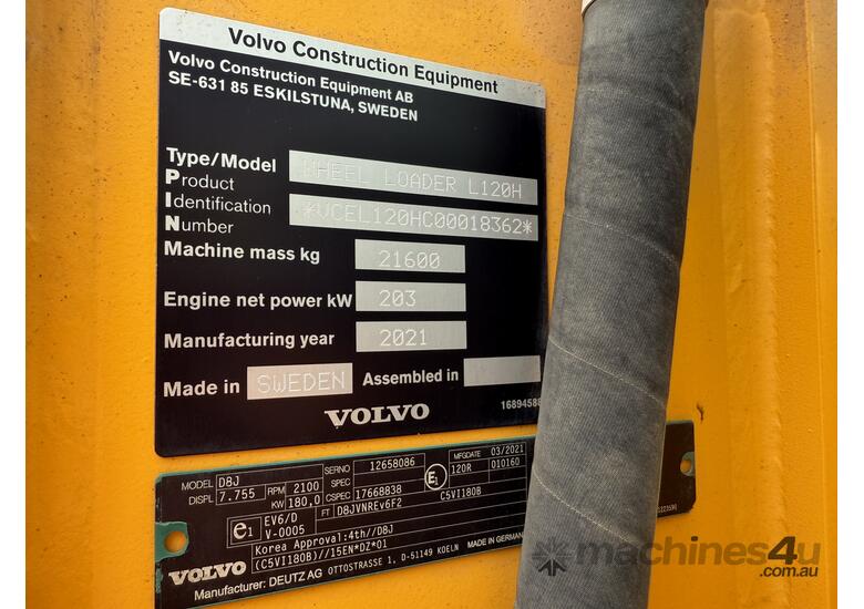 caption 2021 Volvo L120H Articulated Wheel Loader