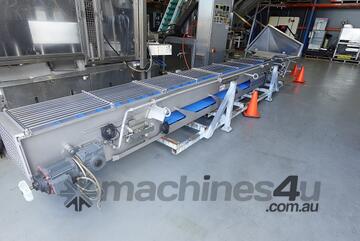 Incline Cleated Belt Conveyor, 6250mm L x 470mm W x 5200mm H