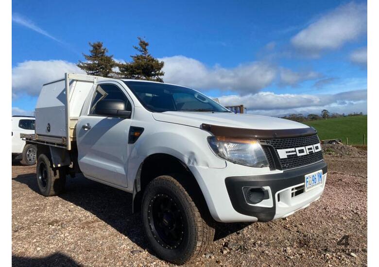caption Ford Ranger Single Cab Flat Tray 4WD Ute w/ Lockable Toolboxes