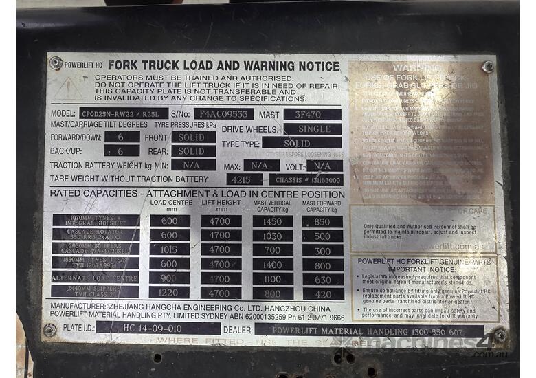 2010 Hangcha R25L LPG