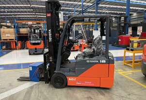 TOYOTA 8FBE18 60359 1.8 TON 1800 KG CAPACITY ELECTRIC FORKLIFT 5500 MM 3 STAGE MAST