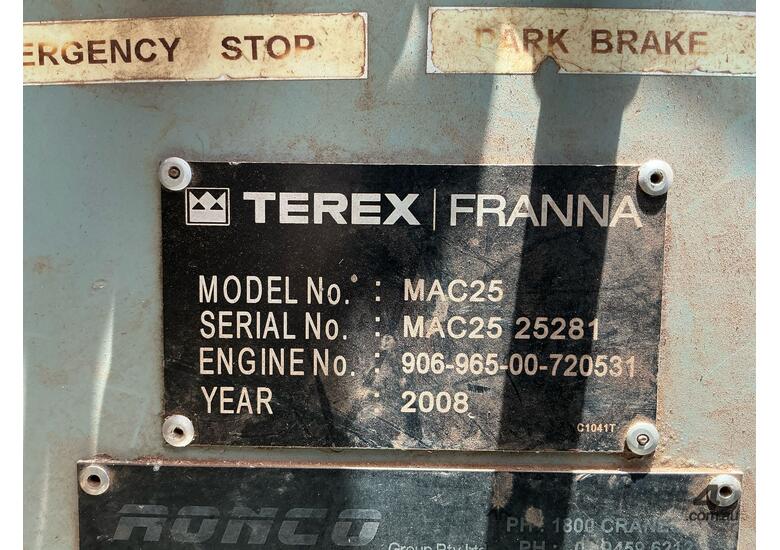 2008 Terex - Franna MAC25 Pick & Carry Crane