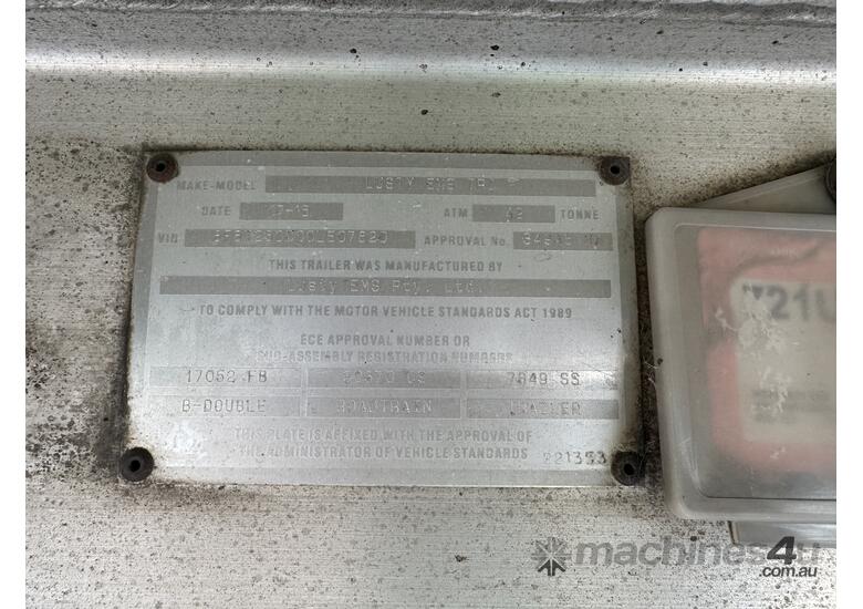 2016 Lusty EMS Tri-Axle Tipper A Trailer & B Trailer Set