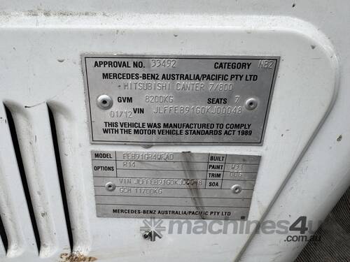 2012 Mitsubishi Canter 918 7/800 (4x2) Tray Truck - Mine Spec