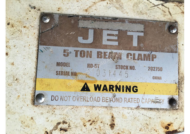 Used jet Beam Girder Clamp 5 Ton JET for Block Tackle Lifting Mount