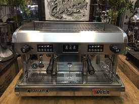 WEGA POLARIS 2 GROUP HIGH CUP CHROME ESPRESSO COFFEE MACHINE - picture0' - Click to enlarge