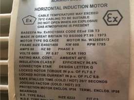 550 kw 4 pole 1487 rpm 6600 volt EExd IIB T3 Explosion Proof 400 frame AC Electric Motor - picture1' - Click to enlarge