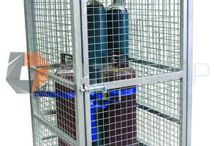 Tall Gas Cylinder Storage Cage with Crane Lifting Points and Forklift Pockets