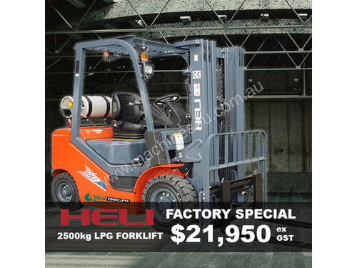 Heli 2500 LPG Forklift - 4350mm 3 Stage Container Mast - Trade-Ins Accepted!