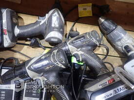 CRATE COMPRSING OF PANASONIC CORDLESS DRILLS & CHARGERS, BOSCH DRILL & MAKITA GRINDER - picture2' - Click to enlarge