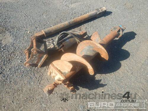 Auger to suit Excavator, 1500mm Extention Bar, Centers 260mm, Ears 160mm, Pins 45mm