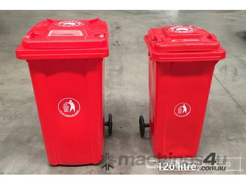 Unused 120lt Red Wheelie Bin (5 of)