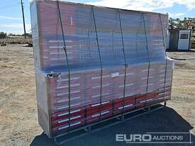 Unused Steelman 3.0m Work Bench/Tool Cabinet, 40 Drawers, 2 Doors (Red)  - picture0' - Click to enlarge