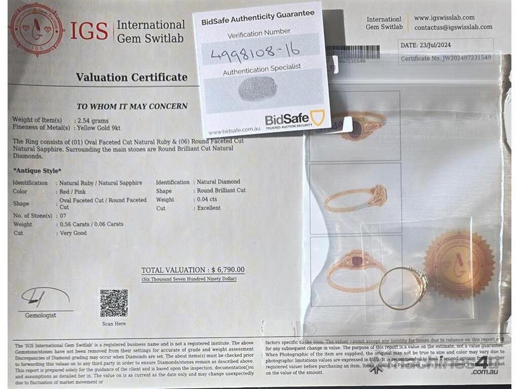 Used LADIES YELLOW GOLD LADIES YELLOW GOLD DIAMOND RUBY SAPPHIRE RING