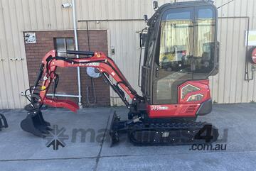 2.5c excavator with enclosed cab, reverse cycle air conditioning, retractable tracks and swing boom
