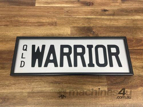 caption QLD Personalised Number Plate - ‘WARRIOR’