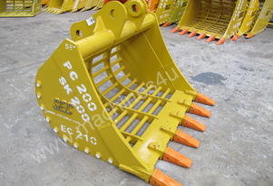 SEC 20 Ton Sieve Bucket for Komatsu PC200/PC220 - Includes Pin, 1500mm Width, 75mm Gap