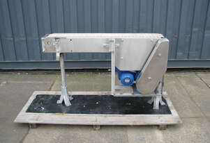 STAINLESS STEEL Motorised Slat Belt Conveyor - 1.35m long