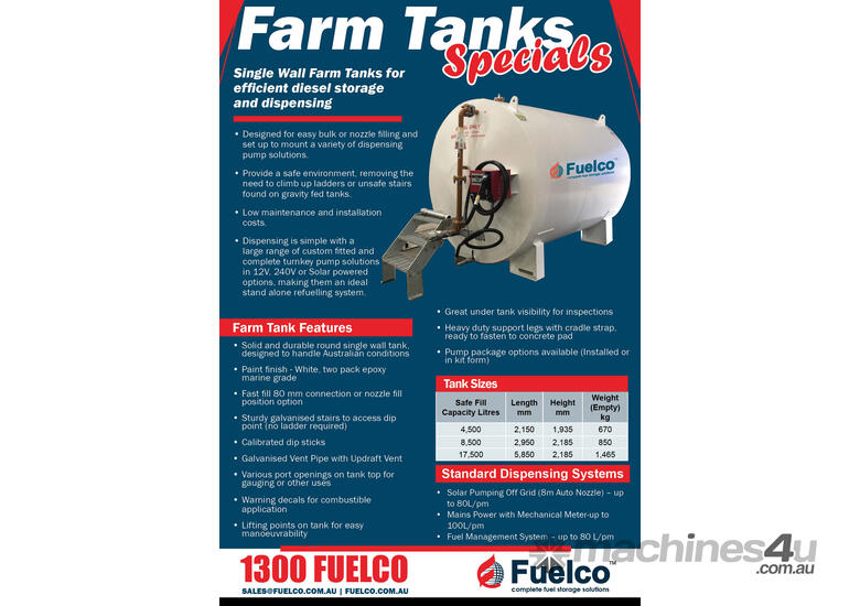 caption Fuelco 8,500 Litres Single Skin Farm Tanks