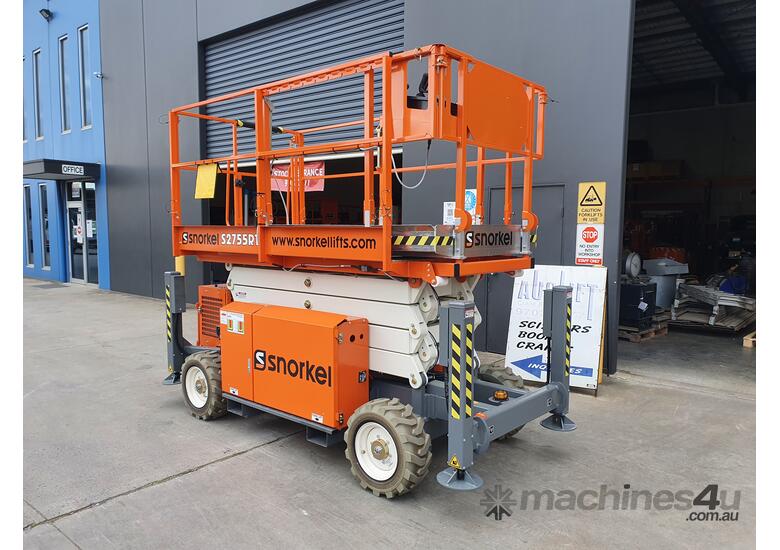caption Brand New Snorkel 2755 RT 27ft Rough Terrain Scissor Lift - Optional Trailer Package