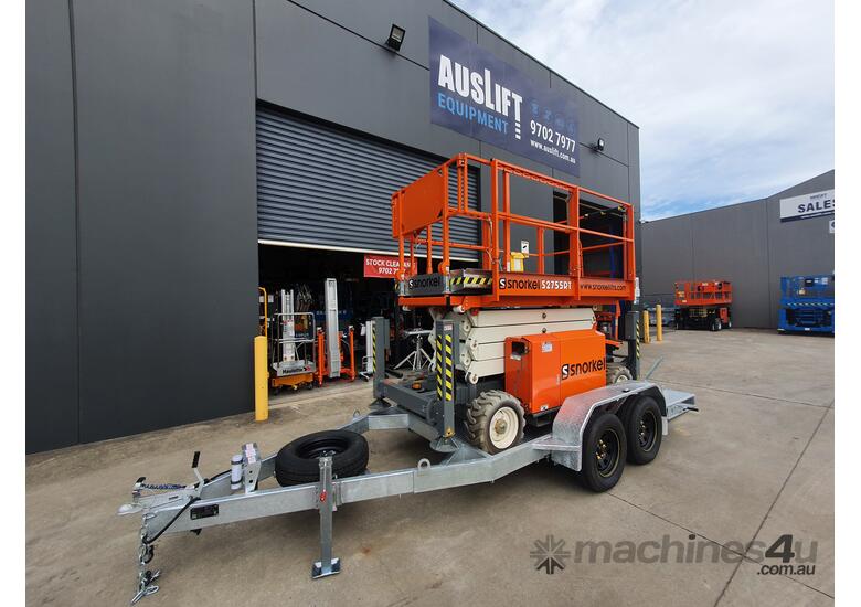 caption Brand New Snorkel 2755 RT 27ft Rough Terrain Scissor Lift - Optional Trailer Package
