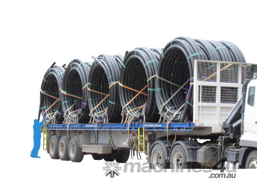 caption pipeMAX PE Pipe Decoiling Trailer – 6 Inch l McElroy Linetamer – 1200kg SWL l Heavy Duty