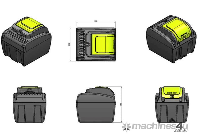 caption TTI Diesel Captain 200L Tall PORTABLE FUEL CELL 40 lpm