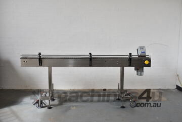 PACKSERV 2.4m Stainless Steel Slat Conveyor * suitable for all container types *