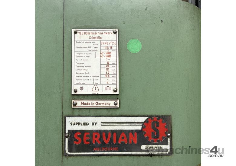 SCHMOELLN BR40x1250 Universal Radial Drilling Machine