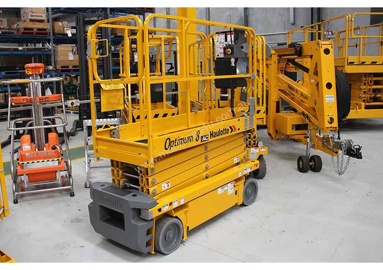 caption Haulotte 7.77 Metre Electric Scissor Lift