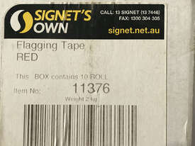 Signets Safety Tape Flagging Tape Red 11376  Pack of 10 - picture2' - Click to enlarge