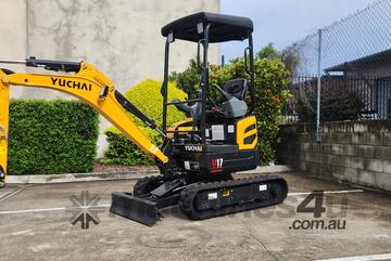 U17 Yuchai Mini Excavator 1.7T Zero Swing, Dash 9 Model Now Available!