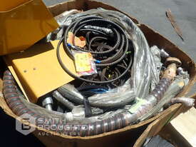 2 X BOXES COMPRISING OF ASSORTED EARTHMOVING PARTS, HYDRAULIC HOSES, LAMPS & ELECTRIC MOTORS - picture2' - Click to enlarge