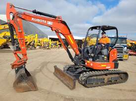 2020 KUBOTA U55-4 5.6T EXCAVATOR WITH ROPS CANOPY, RUBBER TRACFKS, HITCH, BUCKETS AND LOW 395 HOURS - picture1' - Click to enlarge