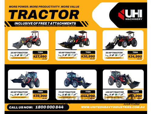  NEW UHI TRACTOR 7 ATTACHMENT PACKAGE 