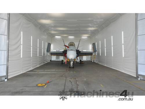 caption Fighter Jet Spray Booth with Portable, Retractable Technology!